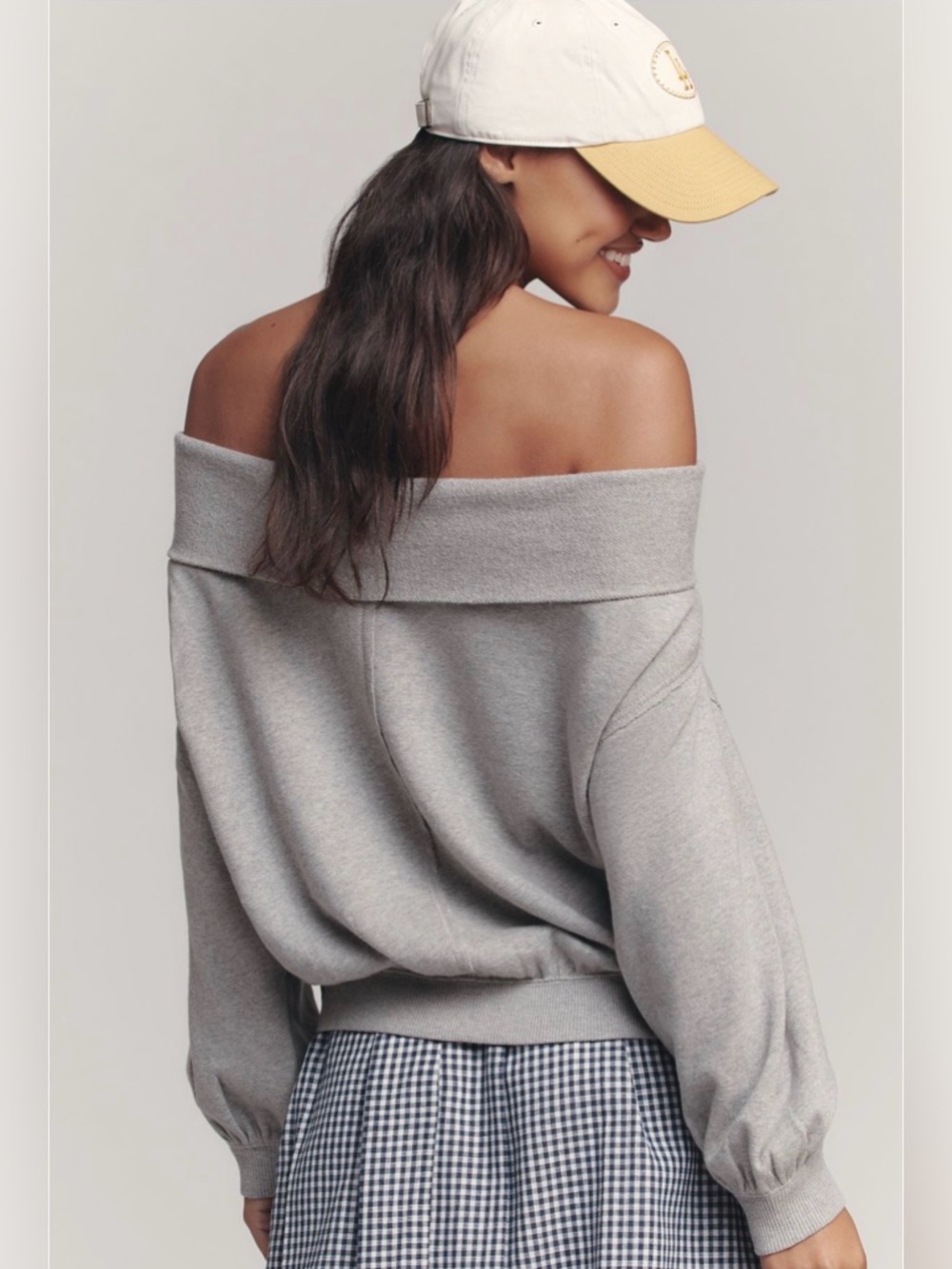 Anthropologie Long-Sleeve Slouchy Off-The-Shoulder Top NWT - Picture 2 of 6